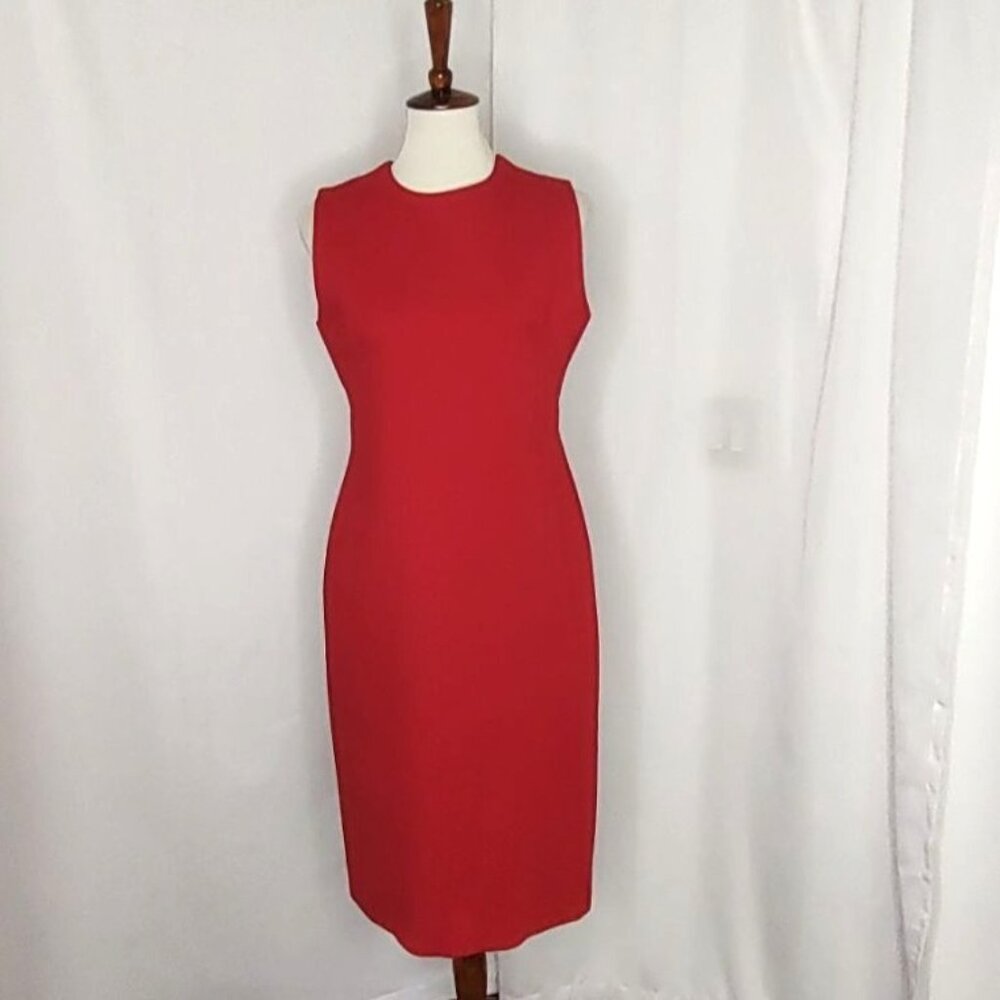 Spanx The Perfect Sheath Dress M Red Sleeveless Ponte Knit Slimming 20380R - Picture 5 of 11